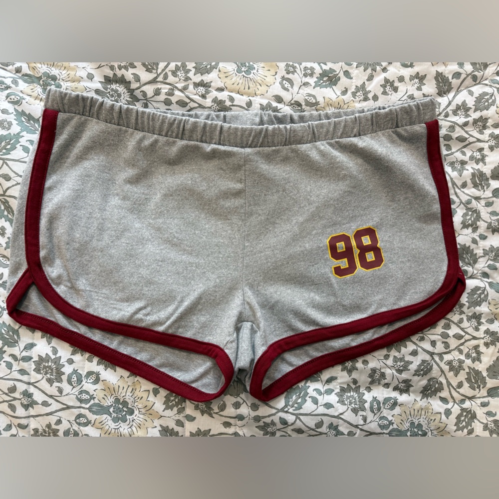 Refuge Athletic Gray Shorts with Maroon Trim